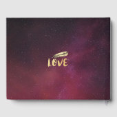 の結婚ゲストブックボホフローラ羽ブルガンディーレッド ゲストブック (裏面)