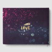 の結婚ゲストブックボホフローラ羽紫色の光 ゲストブック (裏面)