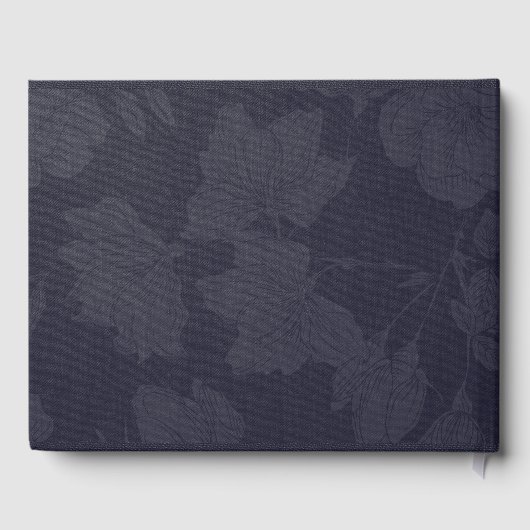 の結婚ゲストブックメイソンjar文字列ライトネイビーブルー ゲストブック (裏面)