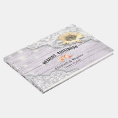 の結婚ゲストブックレースひまわり木のストリングライト ゲストブック (コーナー)