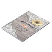 の結婚ゲストブックレースひまわり木のストリングライト ノートブック (左側)