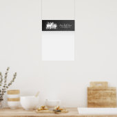 の結婚ゲストブック冬の鹿スパークルブラック ポスター (キッチン)