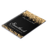 の結婚ゲストブック金ゴールド灯 ノートブック (左側)