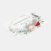 の結婚ゲストブック | アイボリーブルゴーニュ牡丹フローラ ゲストブック (コーナー)