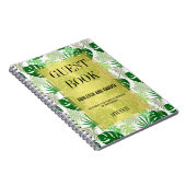 の結婚ゲストブック |エキゾチックな緑の熱帯葉の ノートブック (右側)