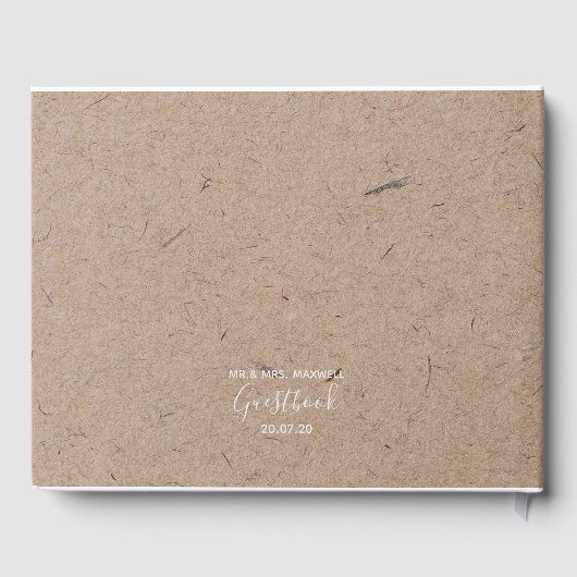 の結婚ゲストブック |クラフト素朴紙シック ゲストブック (裏面)