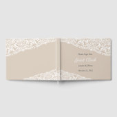 の結婚ゲストブック、ゲストブック、レース、ヴィンテージ ゲストブック (全面)