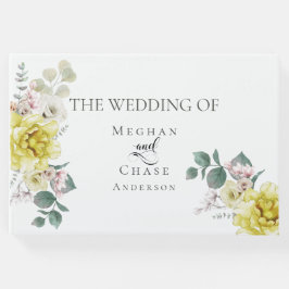 の結婚ゲストブック | サニーエレガントイエローフラワー ゲストブック