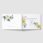 の結婚ゲストブック | サニーエレガントイエローフラワー ゲストブック (全面)