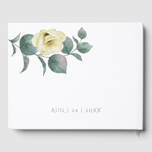 の結婚ゲストブック | サニーエレガントイエローフラワー ゲストブック (裏面)