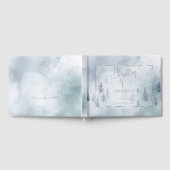 の結婚ゲストブック |シルバーブルー冬のワンダーランド ゲストブック (全面)