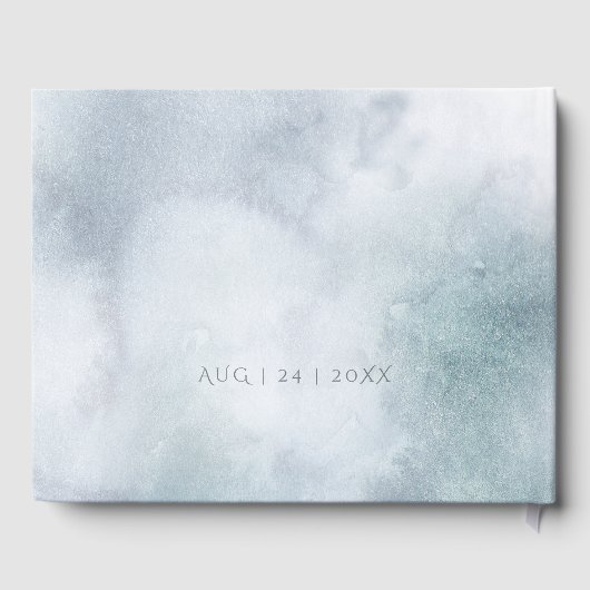 の結婚ゲストブック |シルバーブルー冬のワンダーランド ゲストブック (裏面)