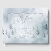 の結婚ゲストブック |シルバーブルー冬のワンダーランド ゲストブック (正面)