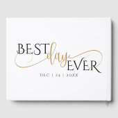 の結婚ゲストブック |ブラックモダンと金ゴールドのボーブル ゲストブック (裏面)