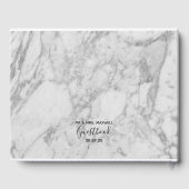 の結婚ゲストブック |ホワイトマーブルミニマリストシック ゲストブック (裏面)