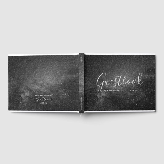 の結婚ゲストブック |宇宙スターズエータニティシック ゲストブック (全面)