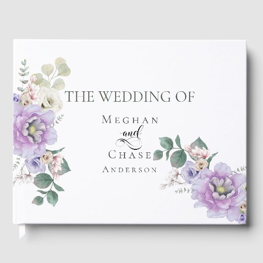 の結婚ゲストブック |水エレガント色牡丹 ゲストブック (正面)