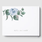 の結婚ゲストブック |熱帯エレガント青の花 ゲストブック (裏面)