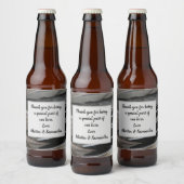 の結婚ゲストブラックグレイモダンフェザー感謝してい ビールラベル (ボトル)
