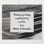 の結婚ゲストブラックグレイモダンフェザー感謝してい ビールラベル (シングルラベル)