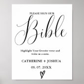 の結婚ゲストボードのサイン、バイブルのゲストブックのサイン ポスター (正面)