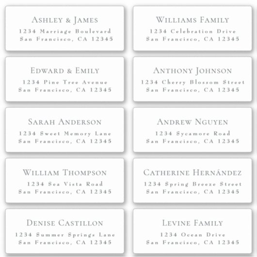 の結婚ゲスト住所 シール注文6"または8"! シール (正面)