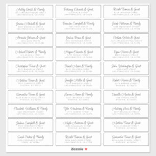 の結婚ゲスト名アドレスシックモダンシンプル シール