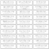 の結婚ゲスト名モダンシンプルの白黒 シール (正面)