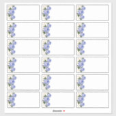 の結婚ゲスト名空白の付けラベルの青フローラ シール (シート)