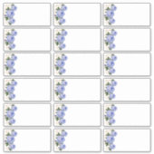 の結婚ゲスト名空白の付けラベルの青フローラ シール (正面)