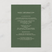 の結婚ゲスト情報カード |緑のパターン エンクロージャーカード (正面)