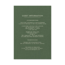の結婚ゲスト情報カード |緑のパターン