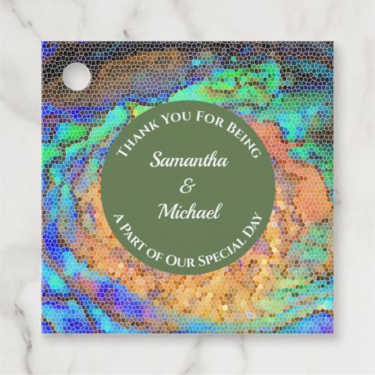 の結婚ゲスト感謝していモザイクネオン鑑賞 フェイバータグ (正面)