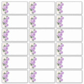 の結婚ゲスト追加名ラベル紫フローラ シール (正面)