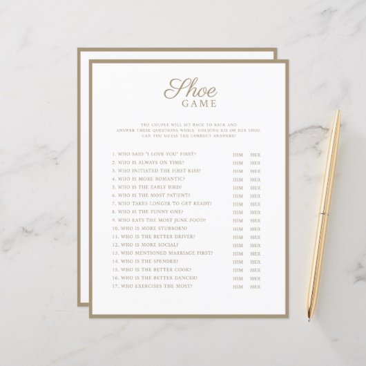 の結婚ゲームモダンスタイル。 (正面/裏面インサイチュ)