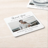 の結婚コースターの好意と写真 スクエアペーパーコースター (アングル)