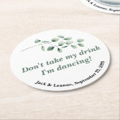 の結婚コースターは飲み物を飲まない踊り ラウンドペーパーコースター (アングル)