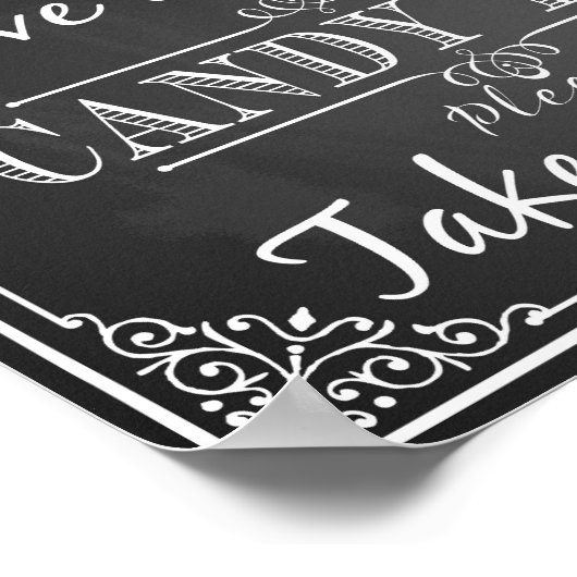 の結婚サインキャンディバー愛は甘いチョークボード ポスター (角)