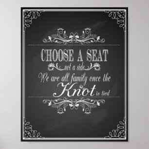 の結婚サイン座席の選択chalkboard ポスター