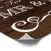 の結婚サイン – カードとギフト素朴のサイン ポスター (角)