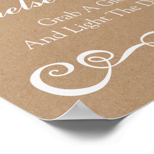 の結婚サイン – ラブグローのサインを素朴お結婚願い ポスター (角)