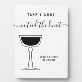 の結婚サイン、一発お願いだから結び目のテーブル フォトプラーク (正面)