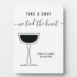 の結婚サイン、一発お願いだから結び目のテーブル フォトプラーク