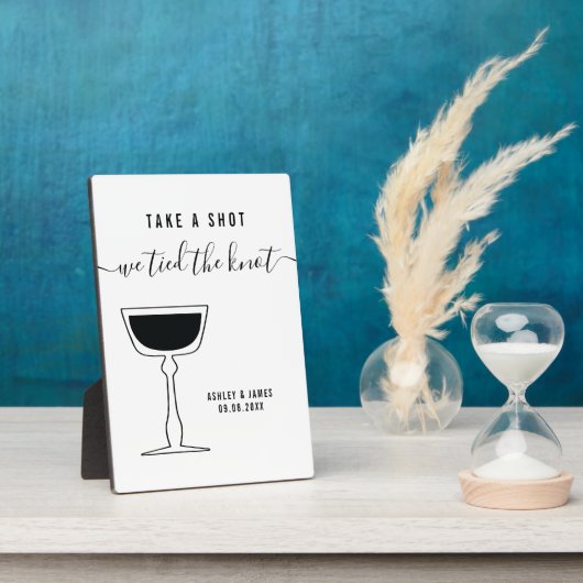 の結婚サイン、一発お願いだから結び目のテーブル フォトプラーク (側面)