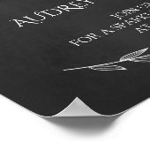 の結婚サイン – 愛する輝く黒板のサイン ポスター (角)