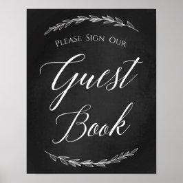 の結婚サイン – 私たちのゲストブックのChalkboardサインに署名 ポスター