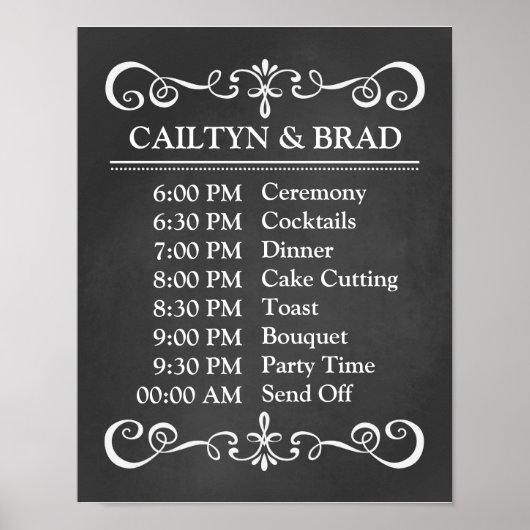 の結婚サイン – 結婚のスケジュール ポスター (正面)