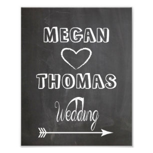 の結婚サインChalkboardスタイルパーティー右 フォトプリント
