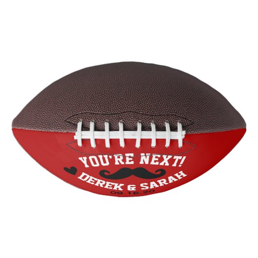 の結婚サッカーの新郎/groomsmenパーソナライズされた アメリカンフットボール (正面)