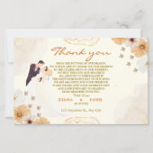 の結婚サンキューカードとクリームフローラデザイン (正面)